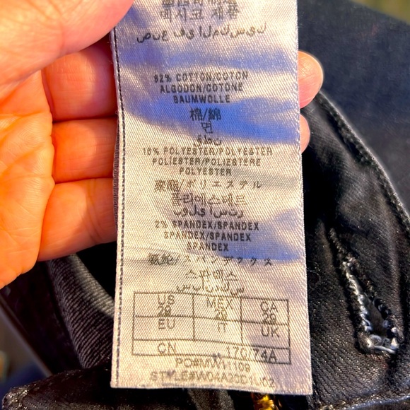 Size 29 Guess Skinny Jeans with Long Golden Zipper Back Legs - Picture 14 of 14